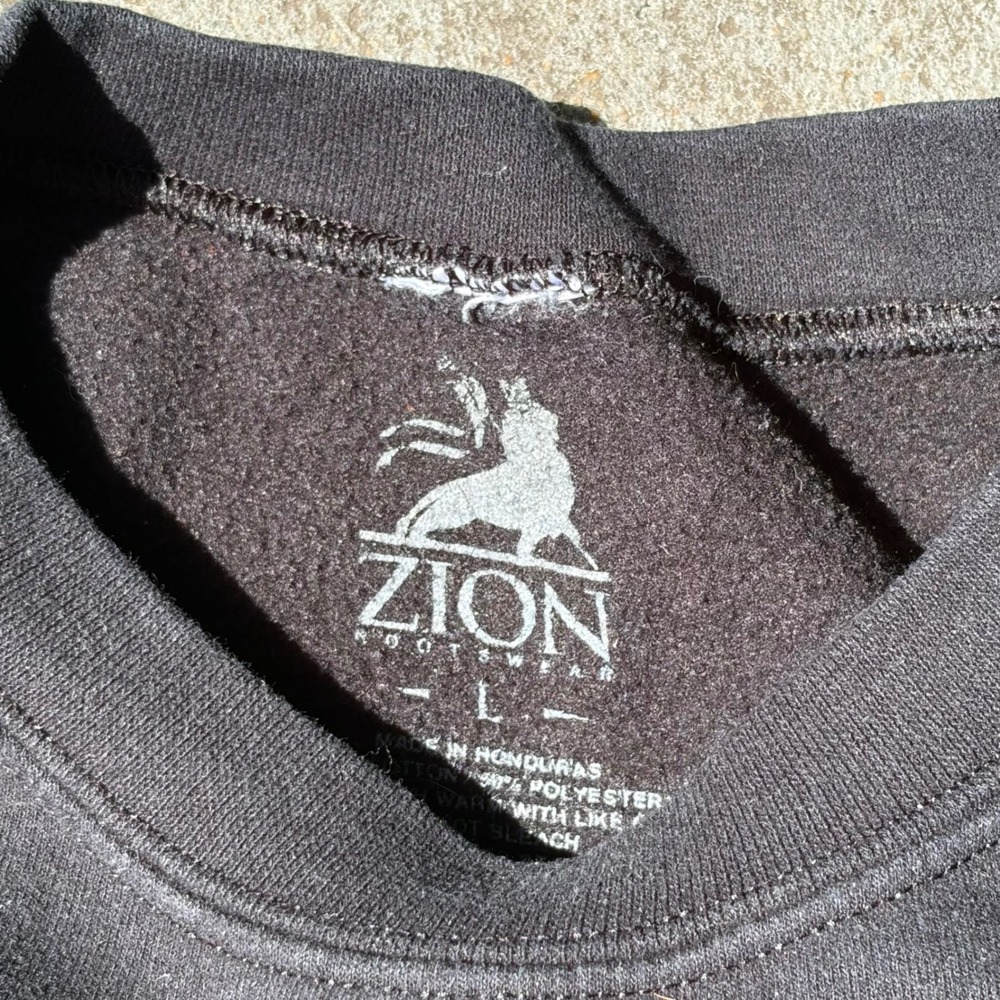 Johnny Cash The Man In Black Sweatshirt Mens Large Zion Rootswear Graphic Black - Picture 3 of 3